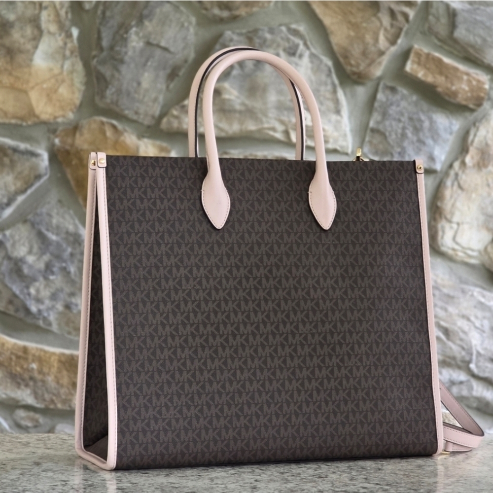 Michael Kors Mirella Logo Large Brown Tote - Picture 3 of 8